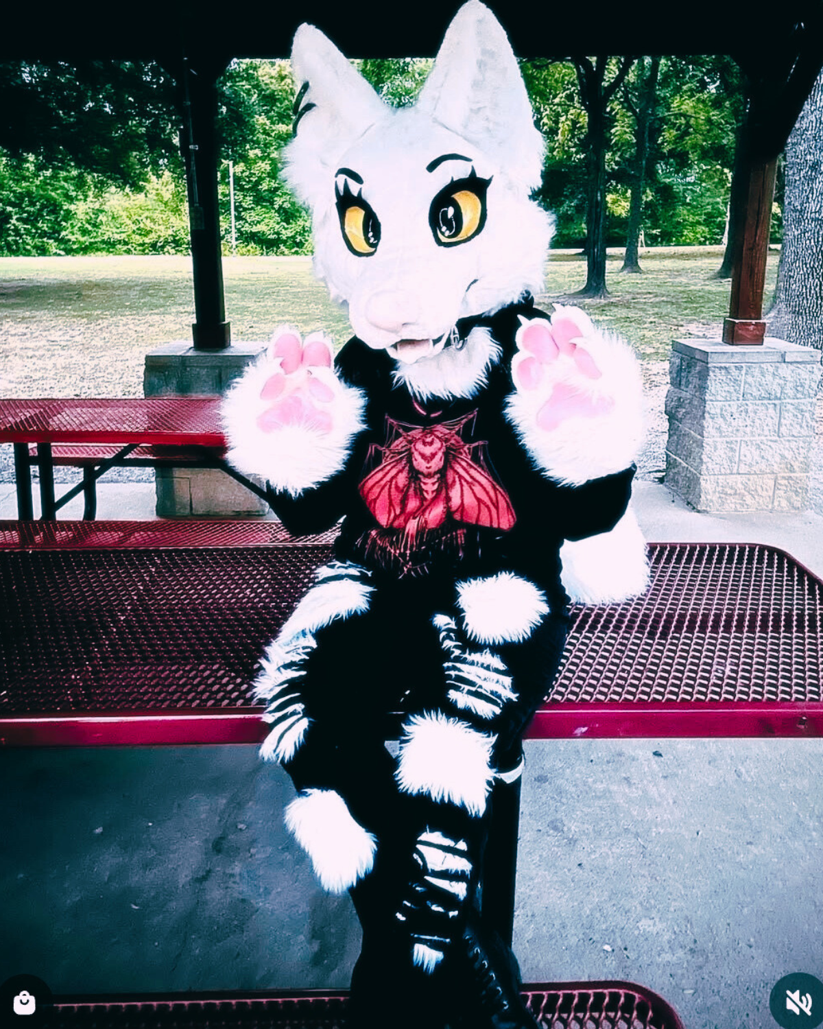 Monochrome Ripped Furry Jeans