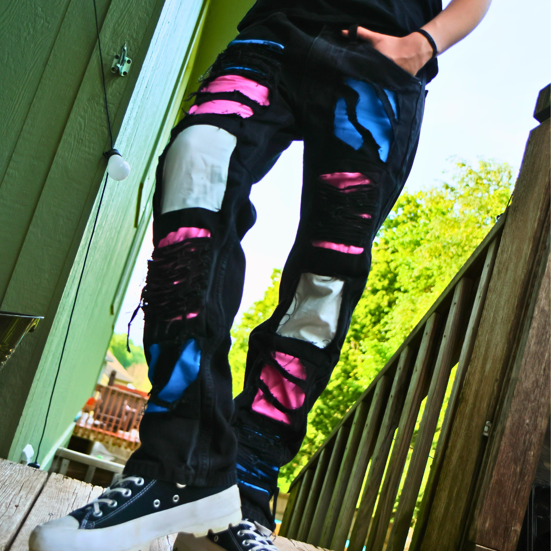 Trans Ripped Pride Jeans LGBTQIA+