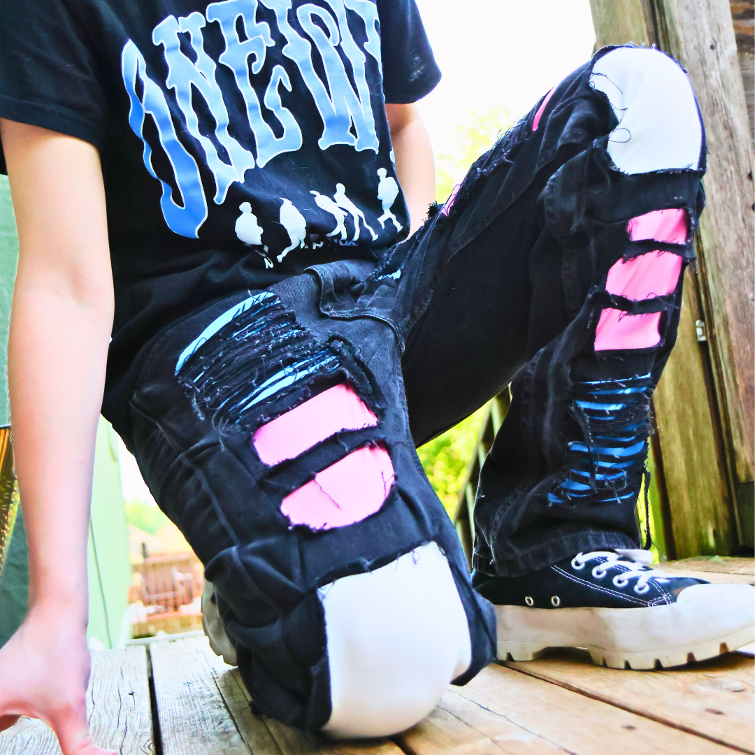Trans Ripped Pride Jeans LGBTQIA+
