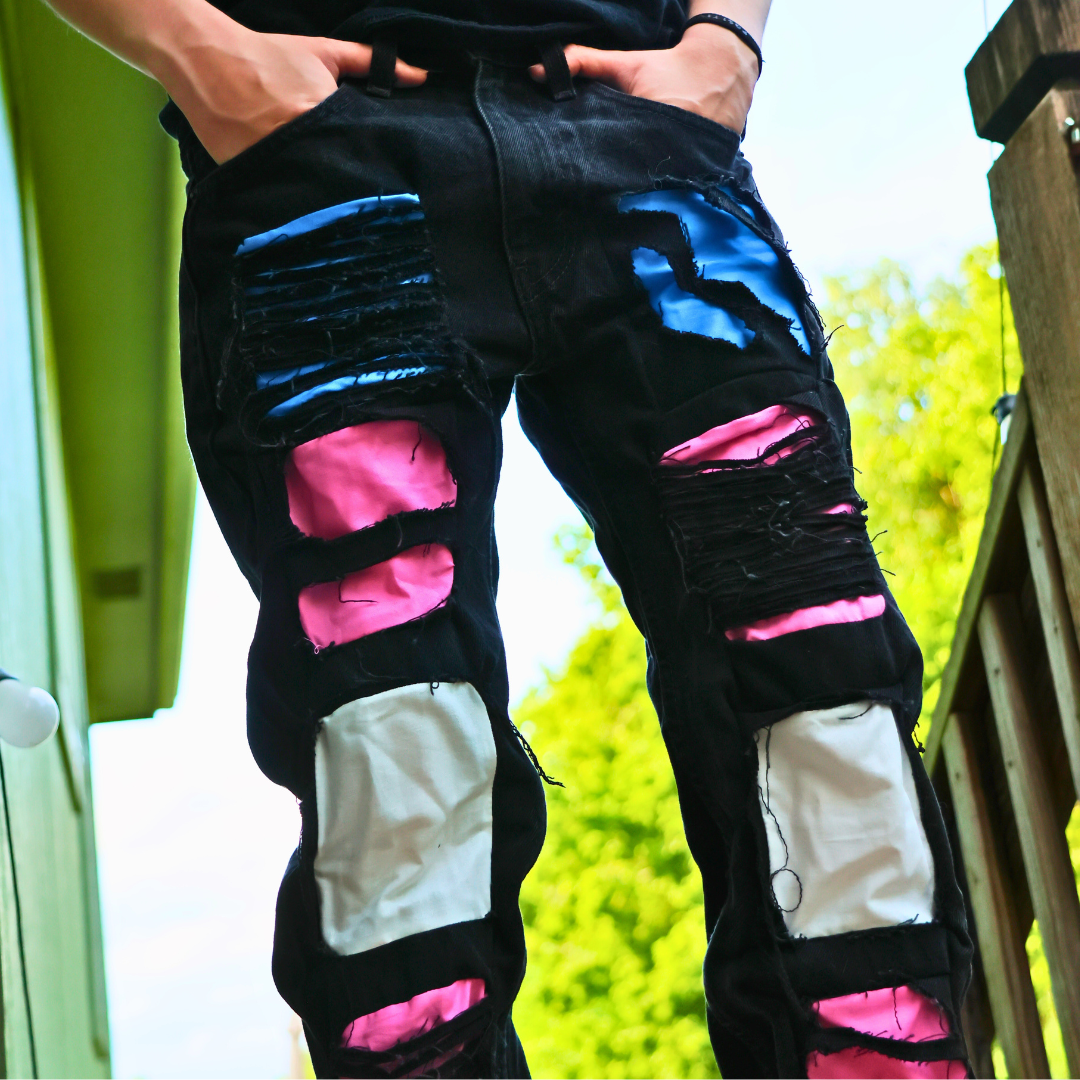 Trans Ripped Pride Jeans LGBTQIA+